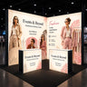 L-Shaped Illuminated Media Wall Set with Counters for 3x3m Booths