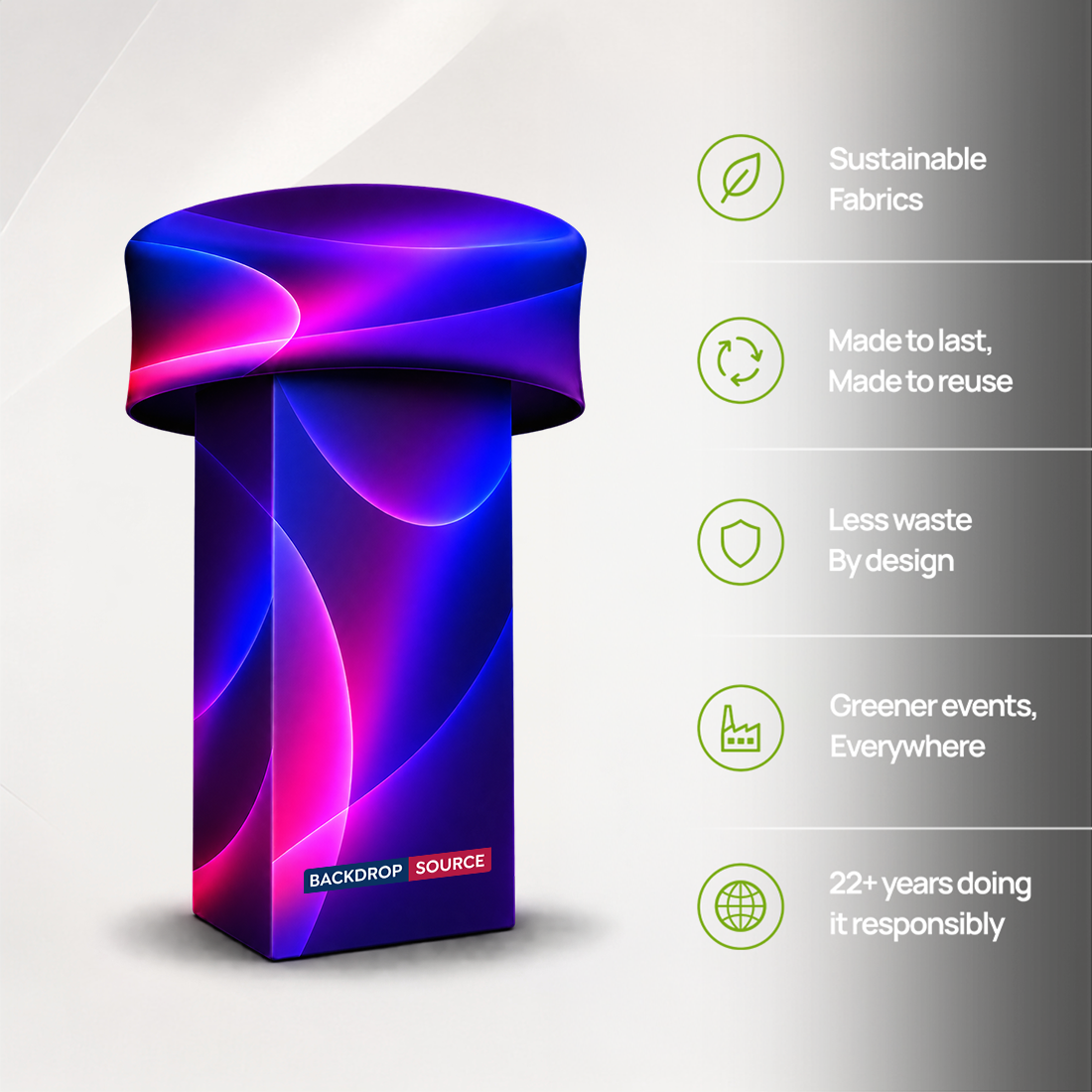Fabric Tower Column Stand with Circle