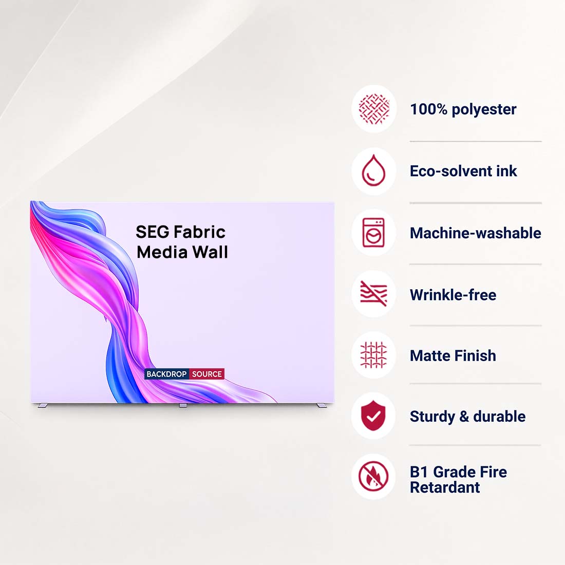 SEG Fabric Media Wall - 5m W x 2.5m H