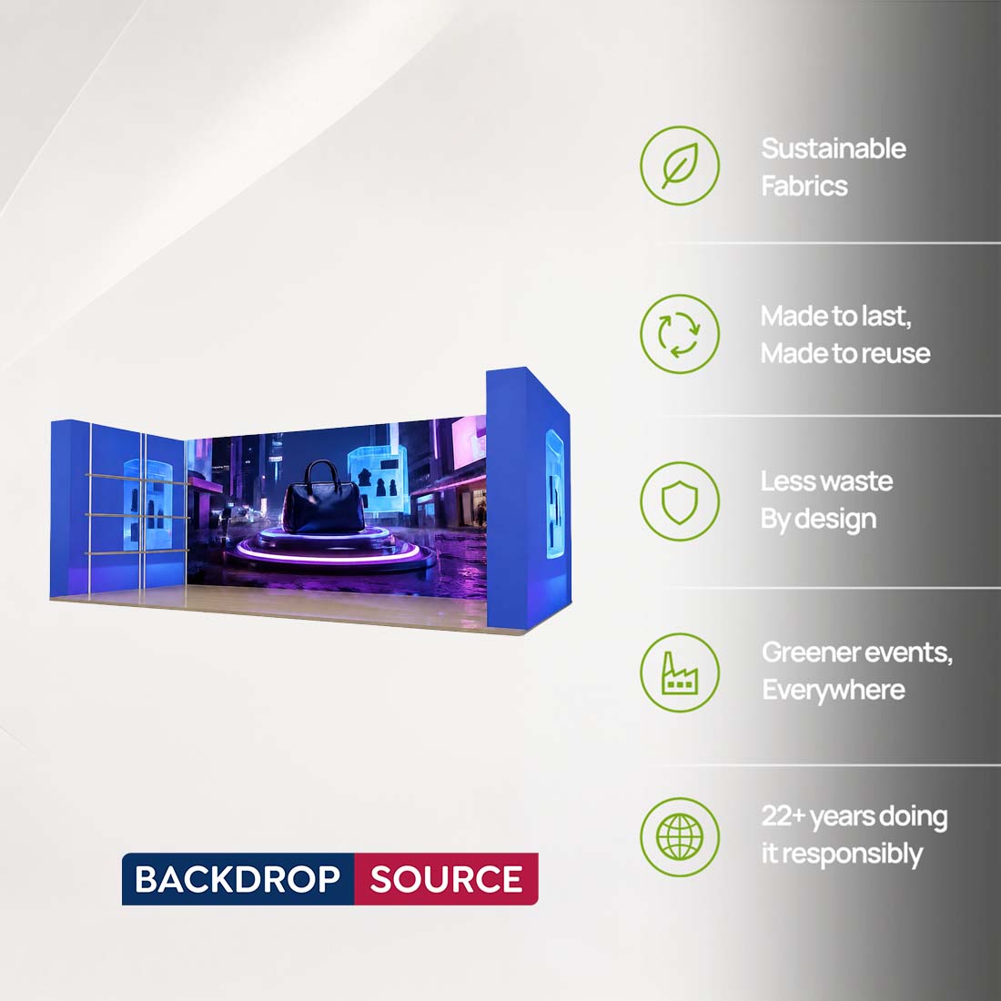 3x6m 3D Media Wall Booth Kit with 12 Display Shelves