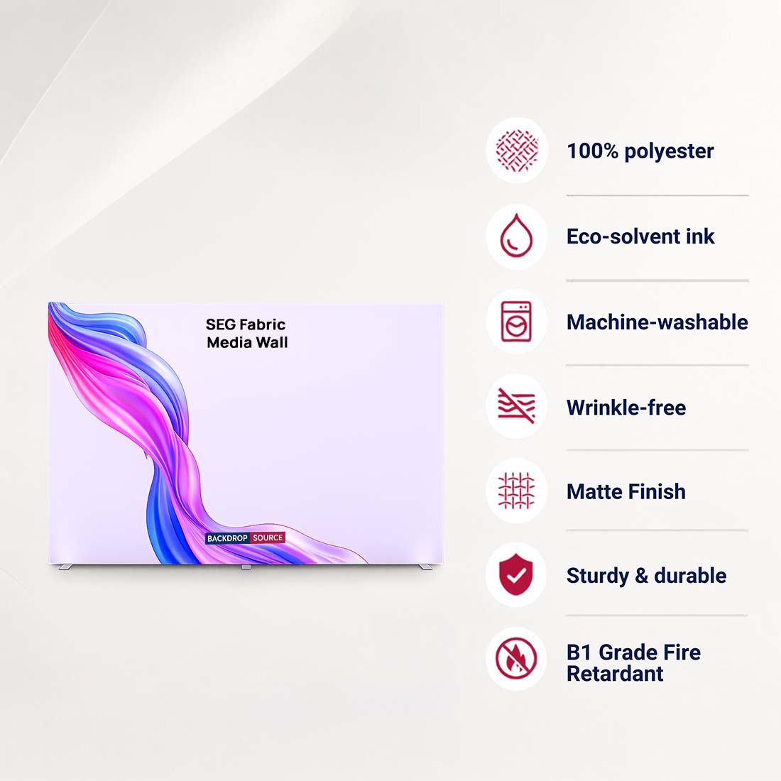 SEG Fabric Media Wall - 4m W x 2.5m H
