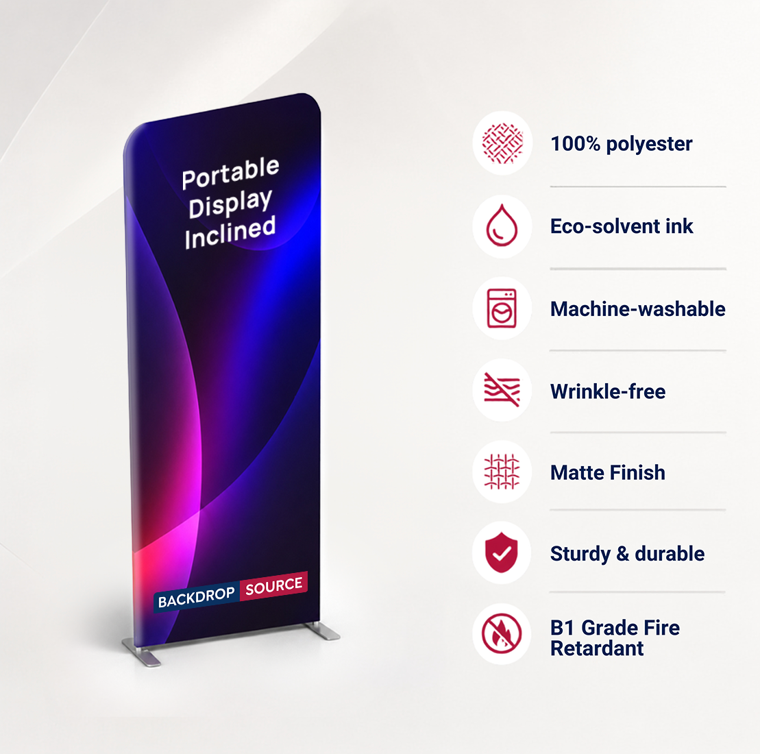 Portable Inclined Fabric Exhibit Display