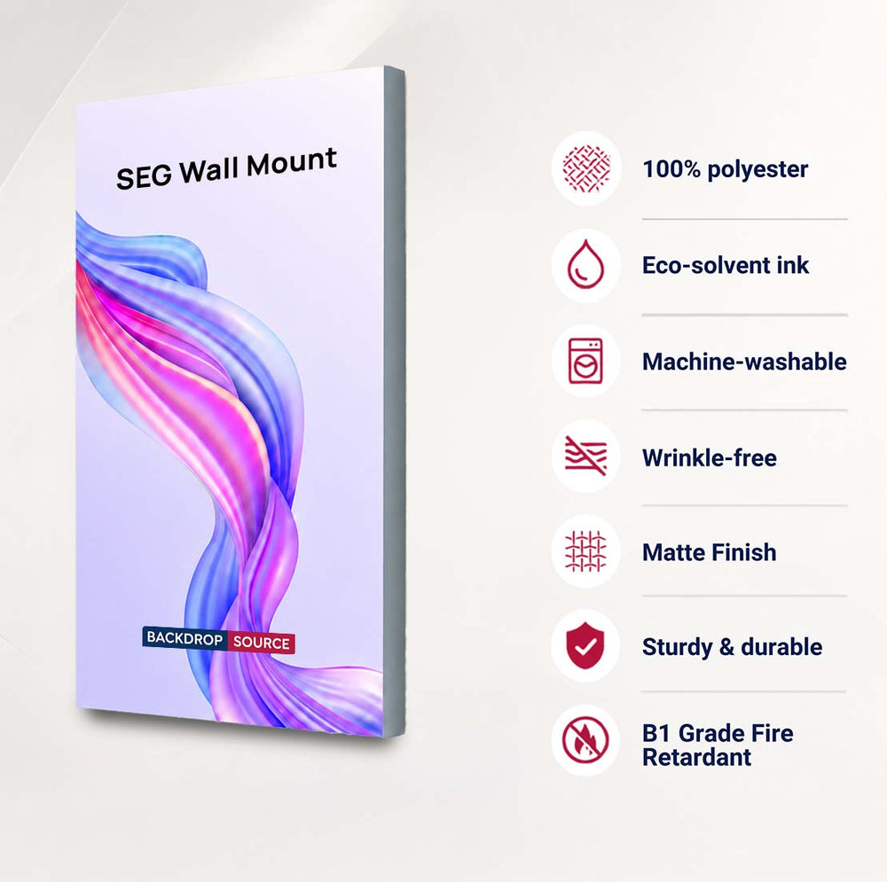 Non-Backlit Wall-Mounted SEG Fabric display - 40mm Depth