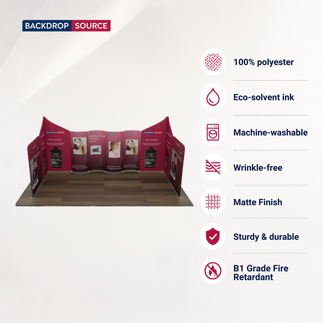 Magnetic Fabric Booth Display - Model 2 (6m x 6m)