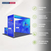 Backlit SEG Corner Booth Kit with L-Arch & Lightbox Counter