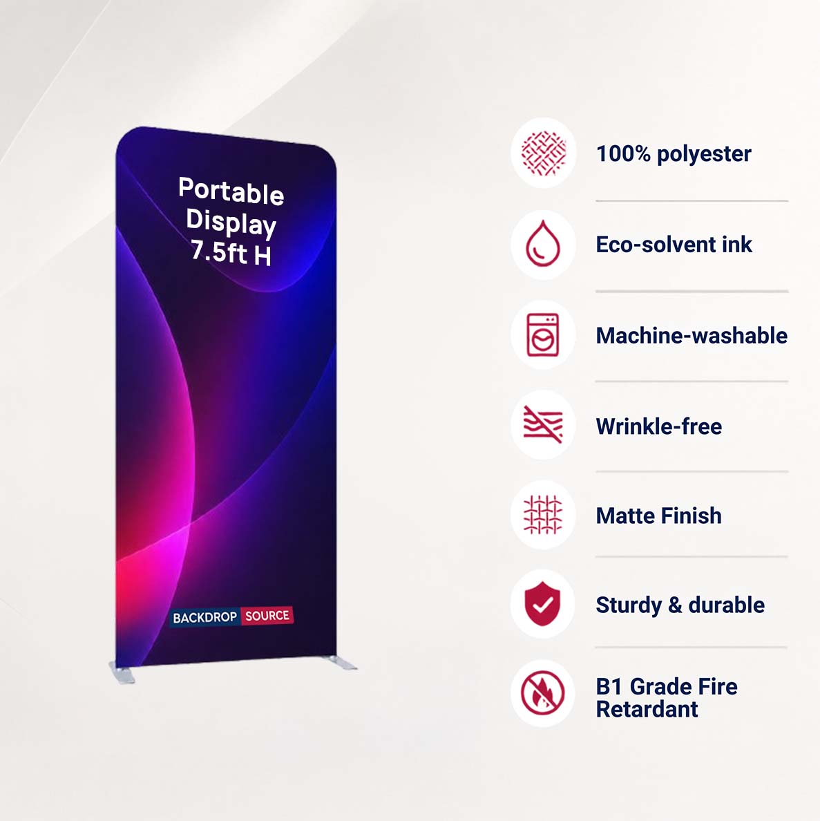 Portable 2.3m H High Fabric Exhibit Display