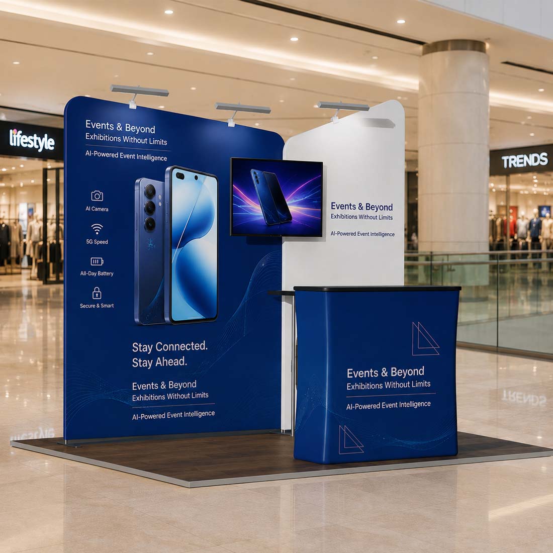 Inclined Exhibition Kit for 3m Wide Booths