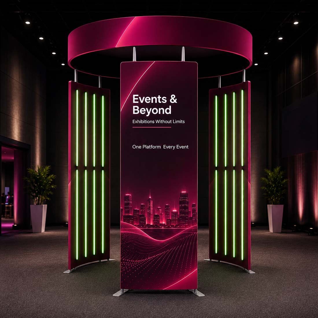 360 View 4 Panel Photo Booth Enclosure Exhibition Display