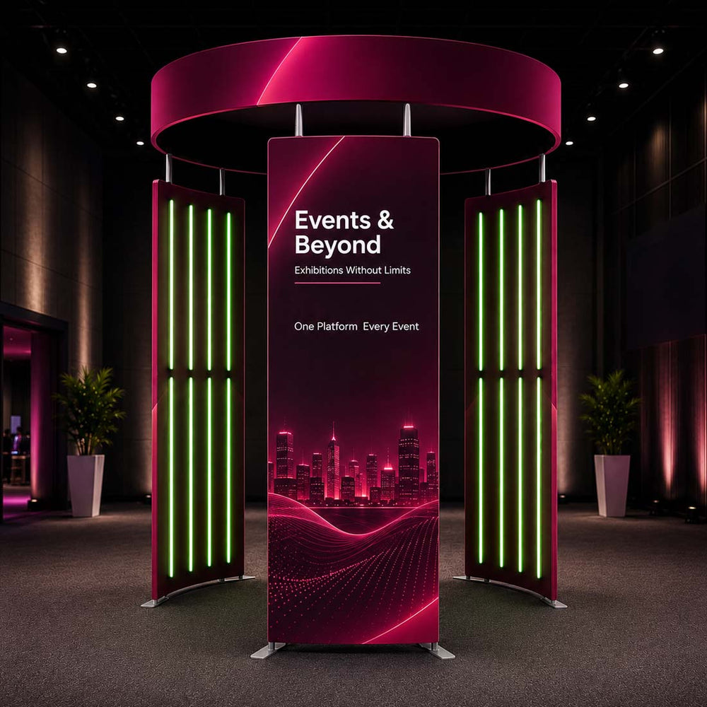 360 View 4 Panel Photo Booth Enclosure Exhibition Display