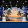 3x6m Petal Wall Booth Kit with 2 Oval Counters
