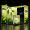 Backlit SEG Corner Booth Kit with L-Arch & Lightbox Counter