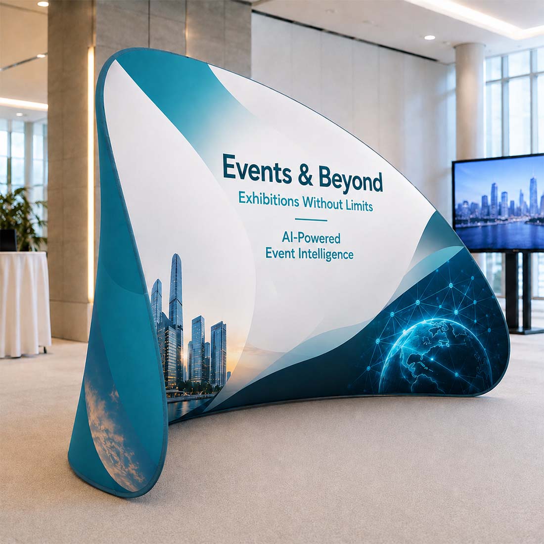 Semi-Circle Meeting Pod Fabric Display