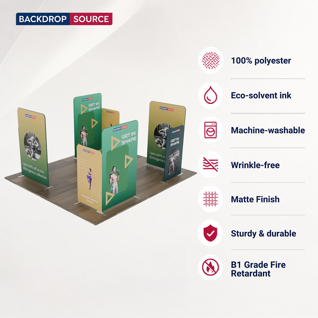 Magnetic Fabric Booth Display - Model 4 (6m x 6m)