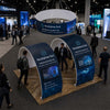 3x6m Round Arch Booth Kit with 2 TV Mounts & Hanging Sign