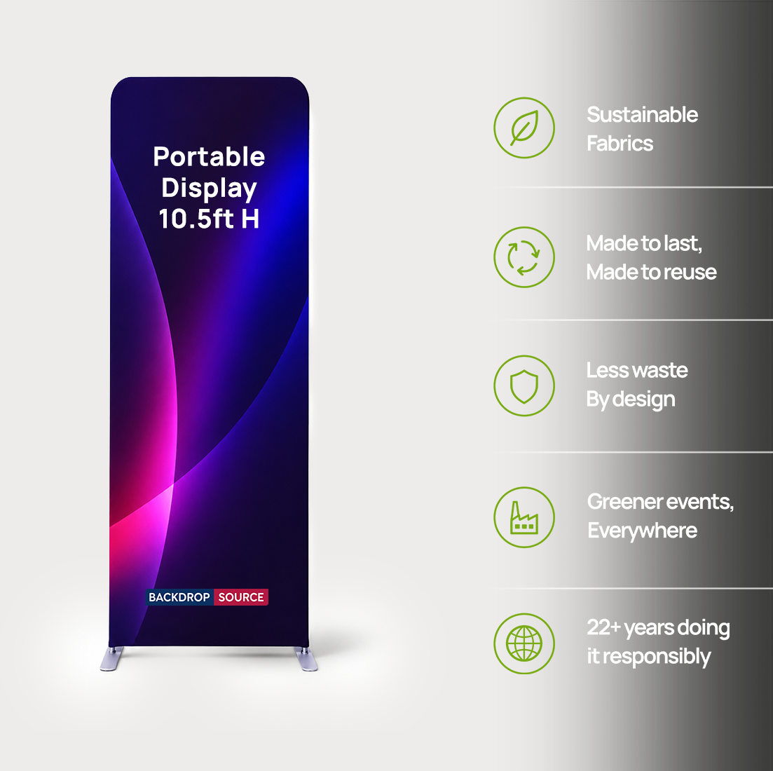 Portable 3.2m H High Fabric Exhibit Display