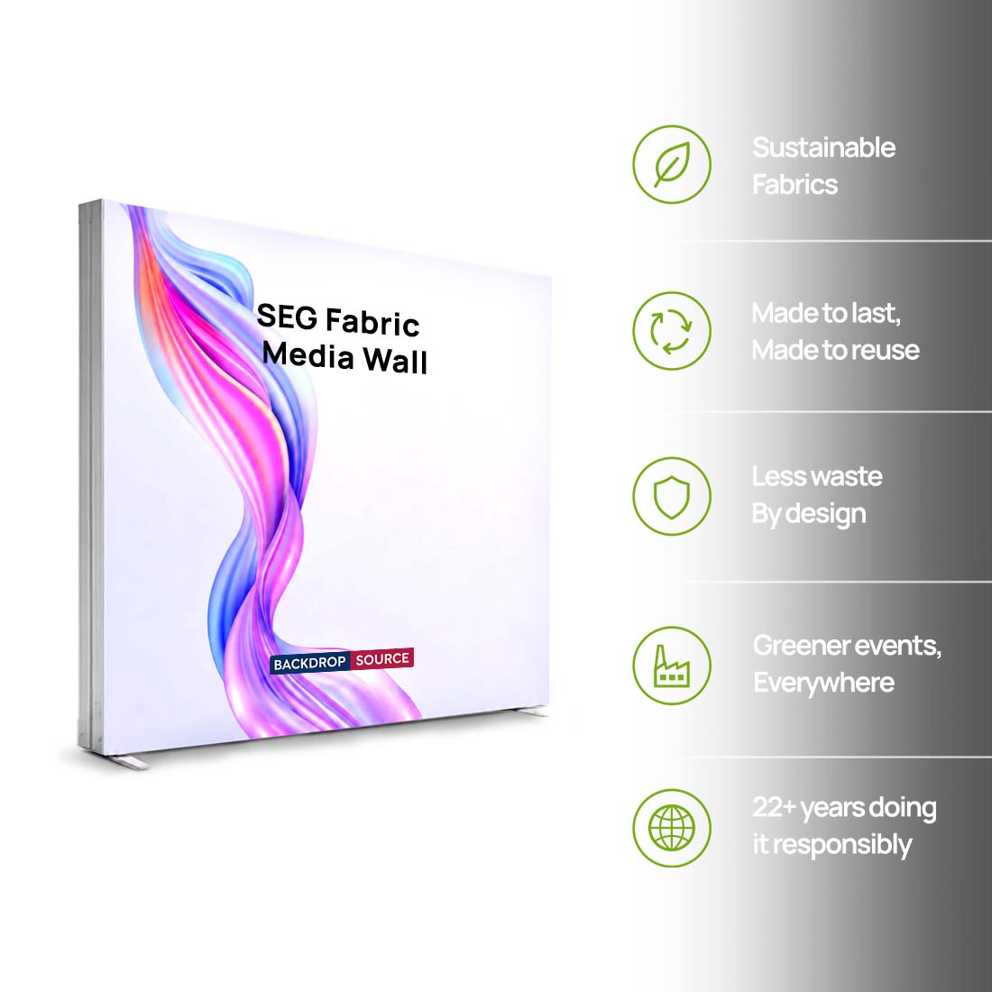 SEG Fabric Media Wall - 3m W