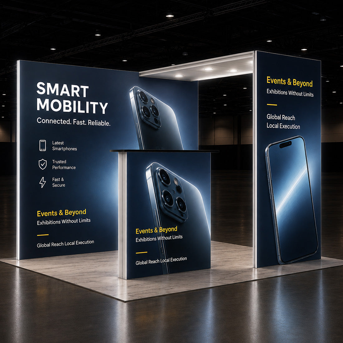 Backlit SEG Booth Kit with L-Arch Backwall & Lightbox Counter