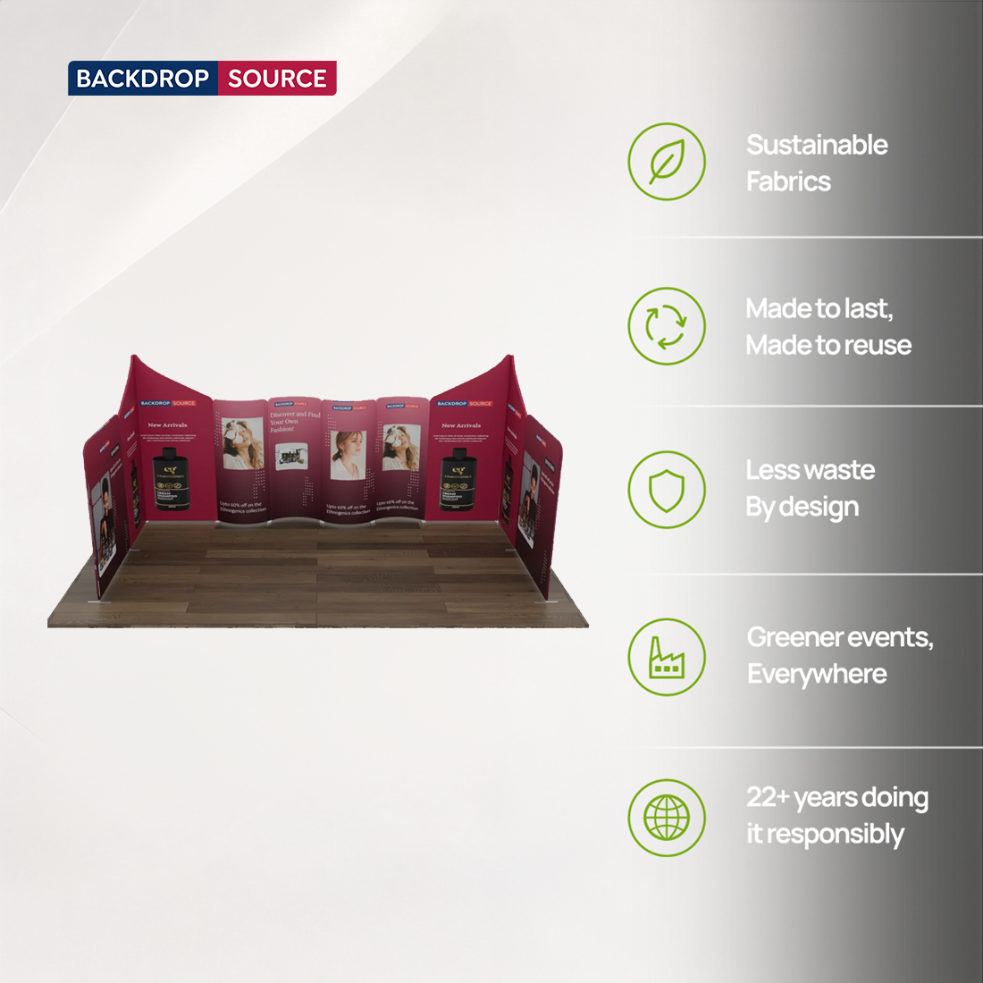 Magnetic Fabric Booth Display - Model 2 (6m x 6m)