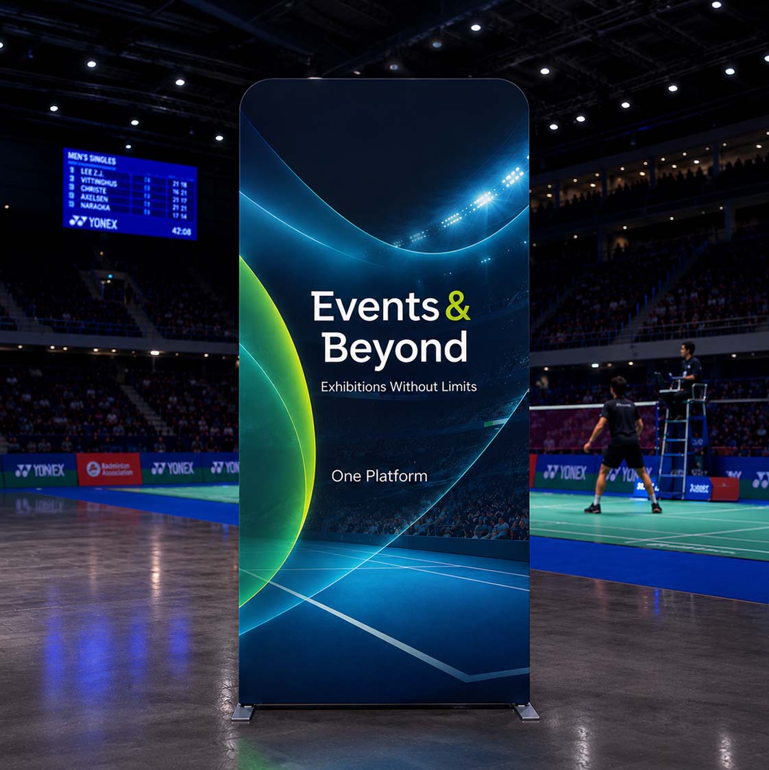 Portable 2.5m H High Fabric Exhibit Display