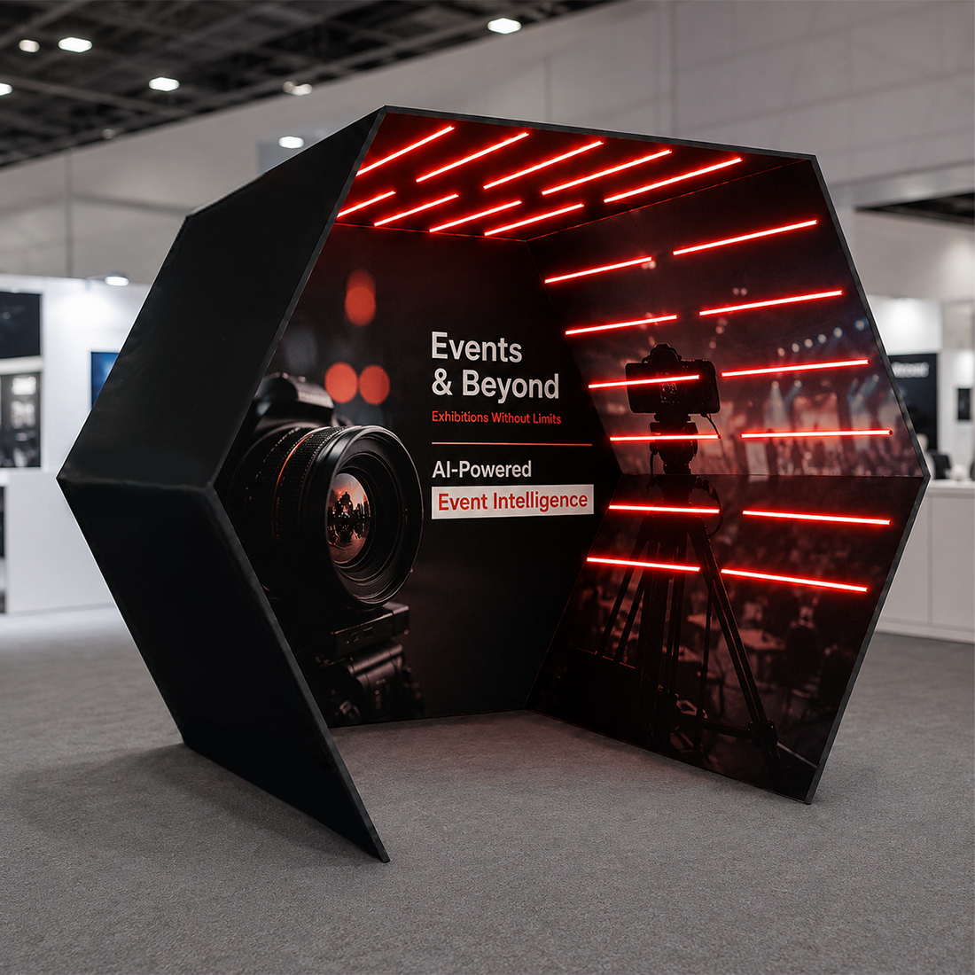 Hexagonal Vogue Booth Enclosure Display
