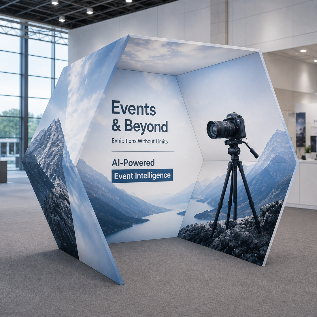Hexagonal Vogue Booth Enclosure Display