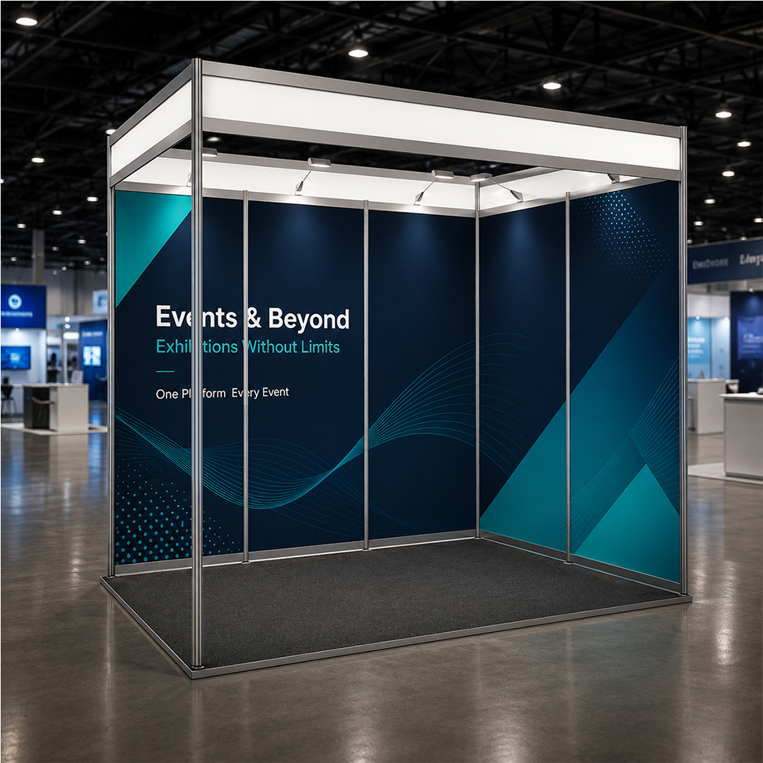 Shell scheme Exhibition Graphics for 3m Wide x 2m Depth Booth