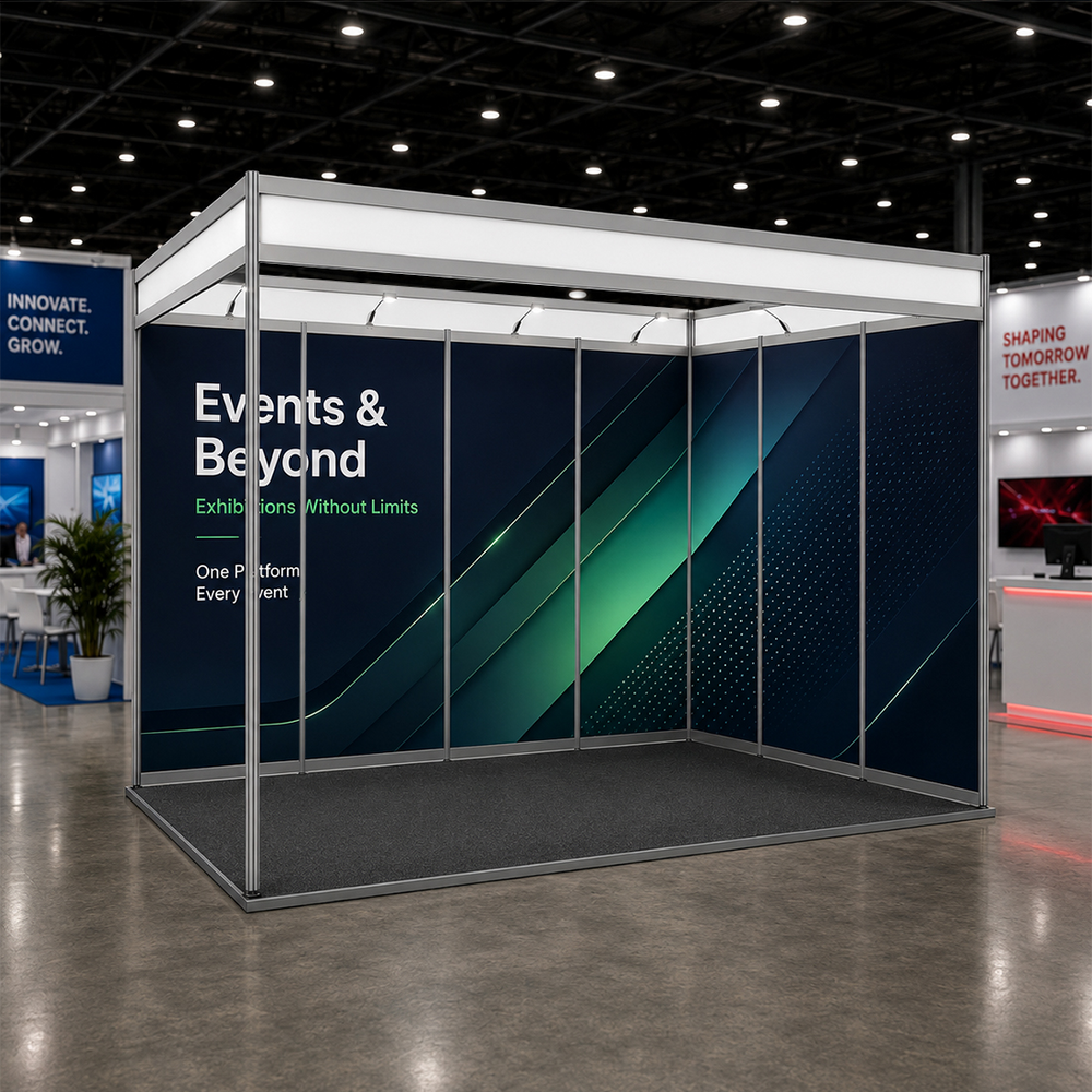 Shell scheme Exhibition Graphics for 5m Wide x 3m Depth Booth