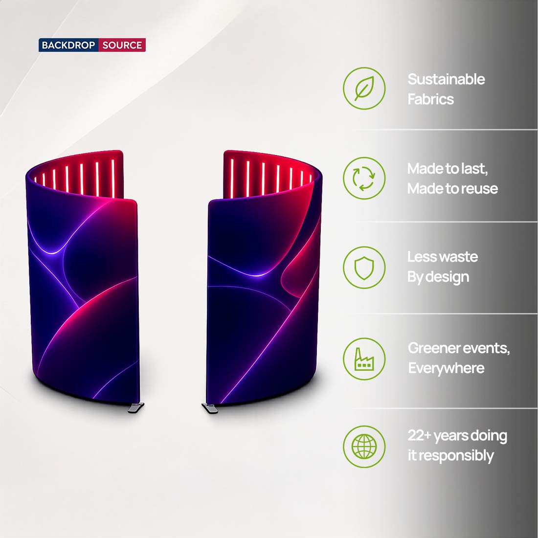 Custom Printed 360° Spinner Booth Enclosure Backdrop with LED Light