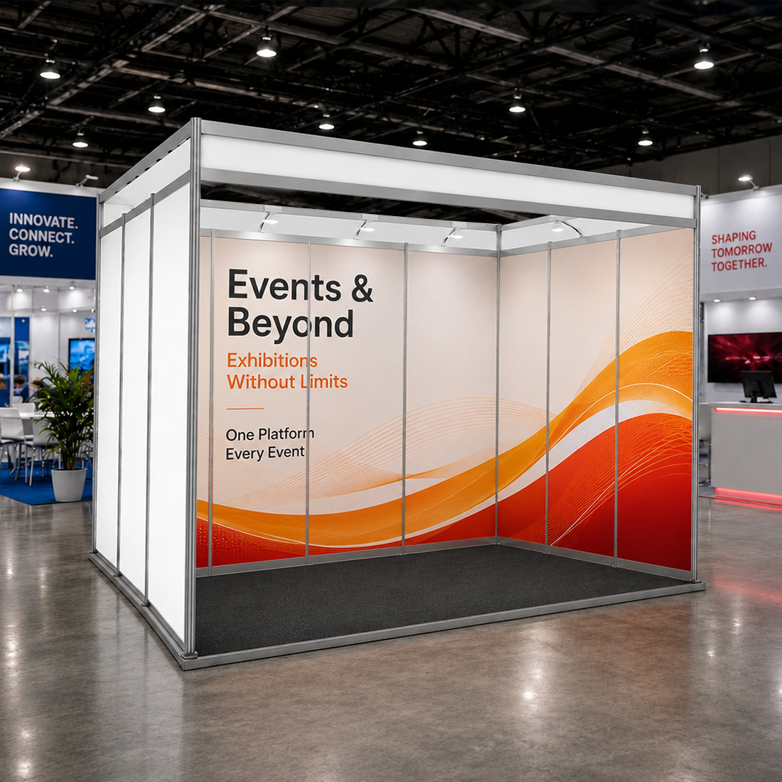 Shell scheme Exhibition Graphics for 4m Wide x 3m Depth Booth