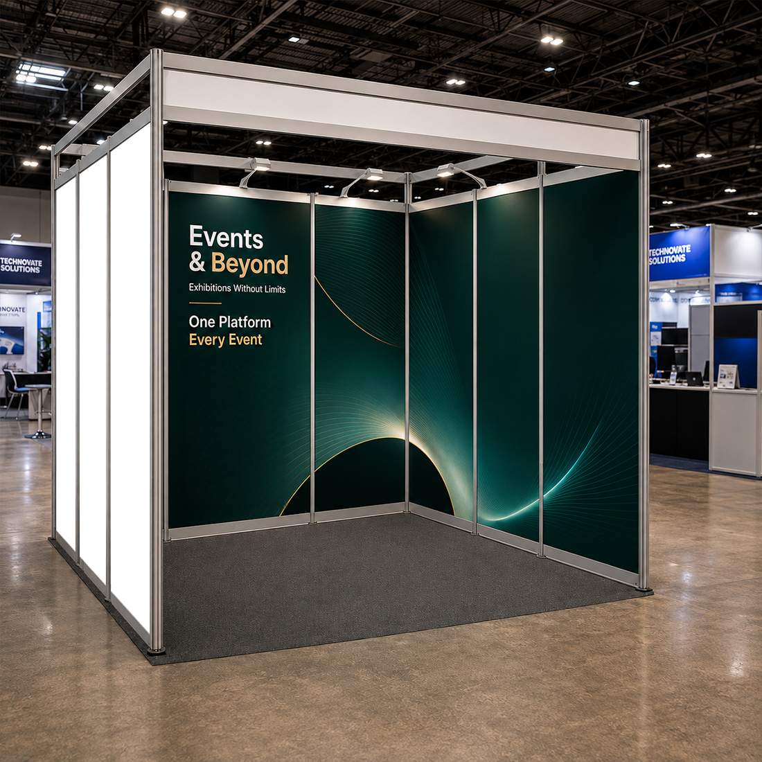 Shell scheme Exhibition Graphics for 3m Wide x 3m Depth Booth