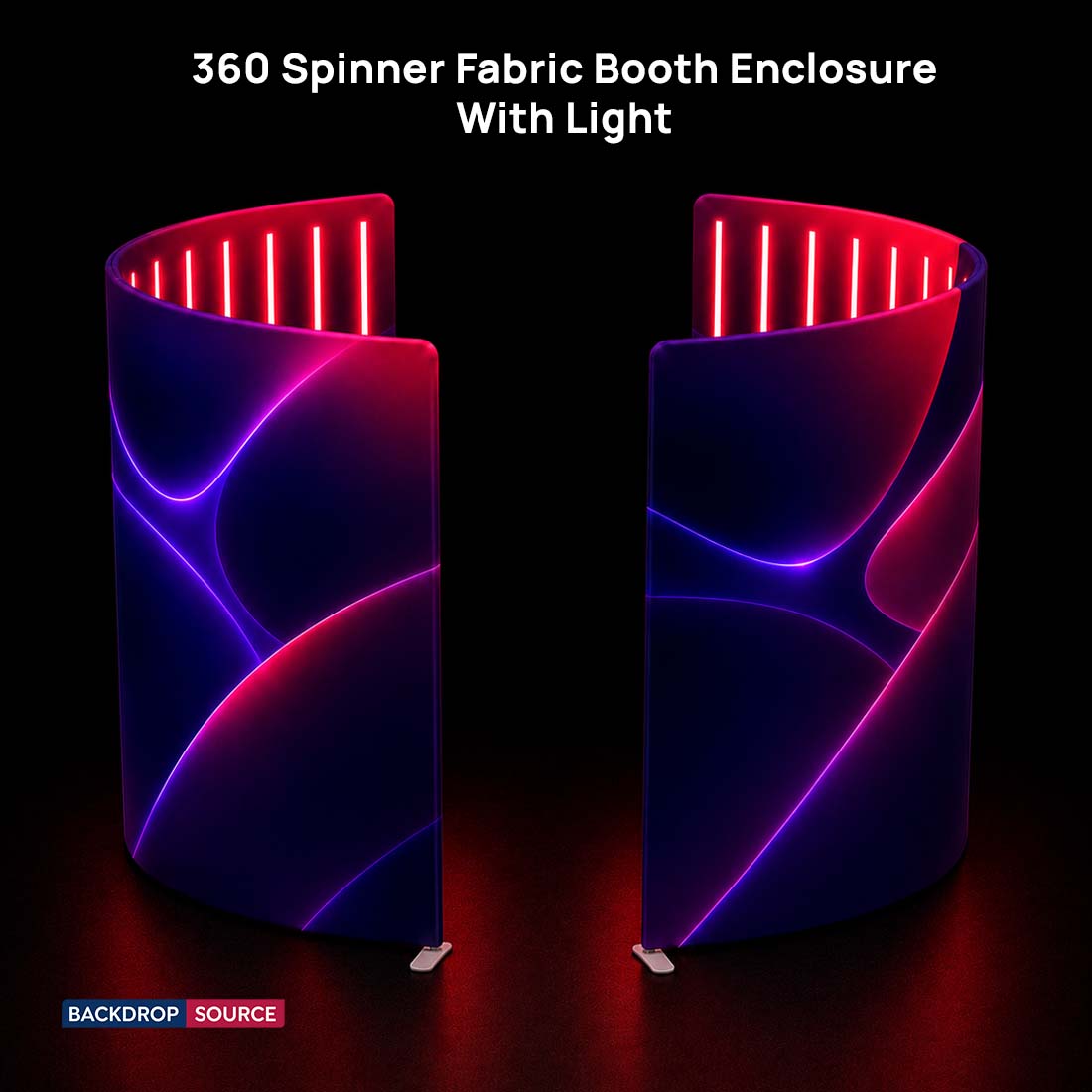 Custom Printed 360° Spinner Booth Enclosure Backdrop with LED Light