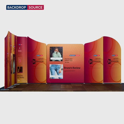 5x5m Magnetic Fabric Booth Wall with 10 Panels