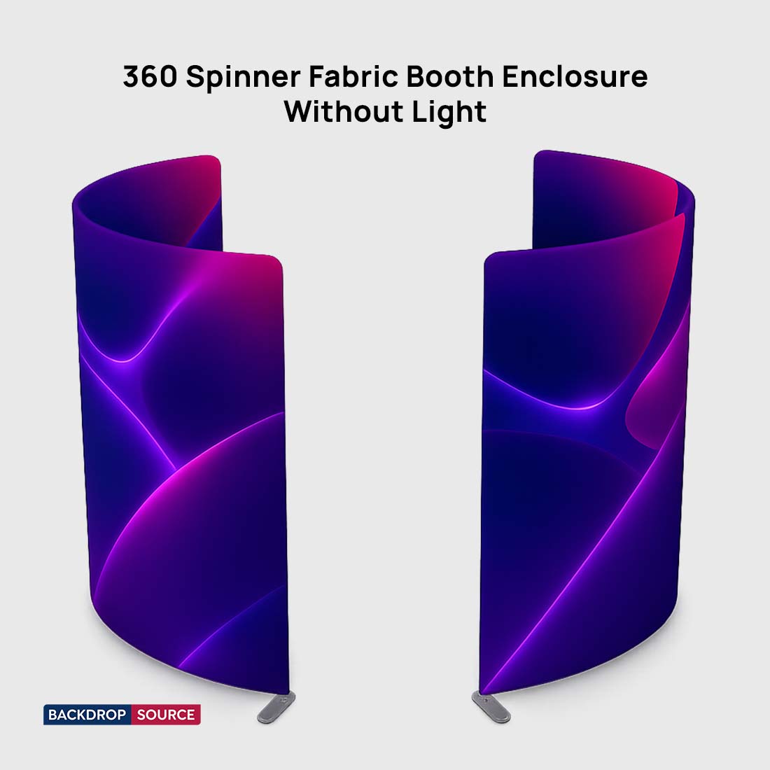 Custom Printed 360° Spinner Booth Enclosure Backdrop with LED Light