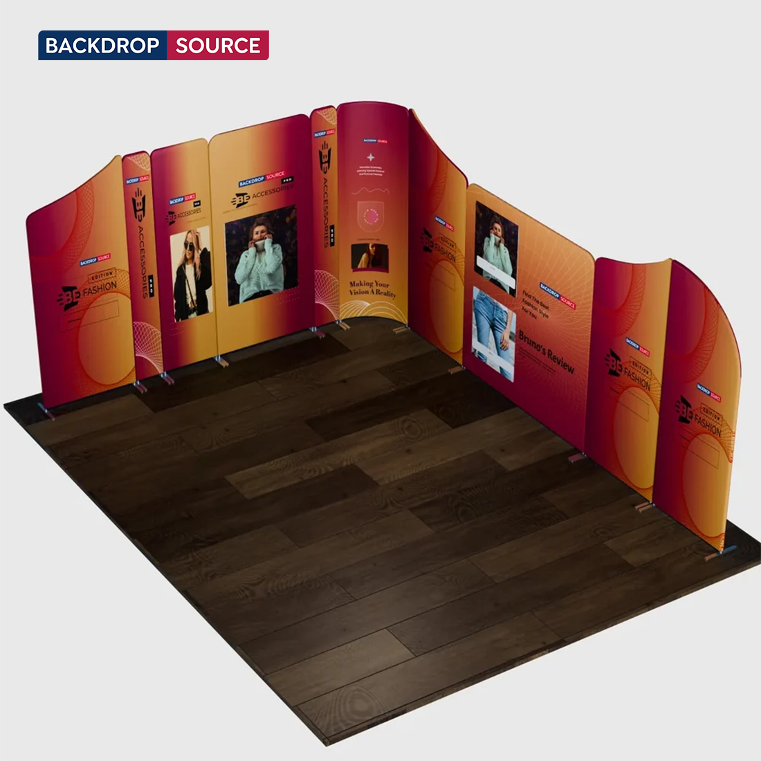 Magnetic Fabric Booth Display - Model 5 (5m x 5m)