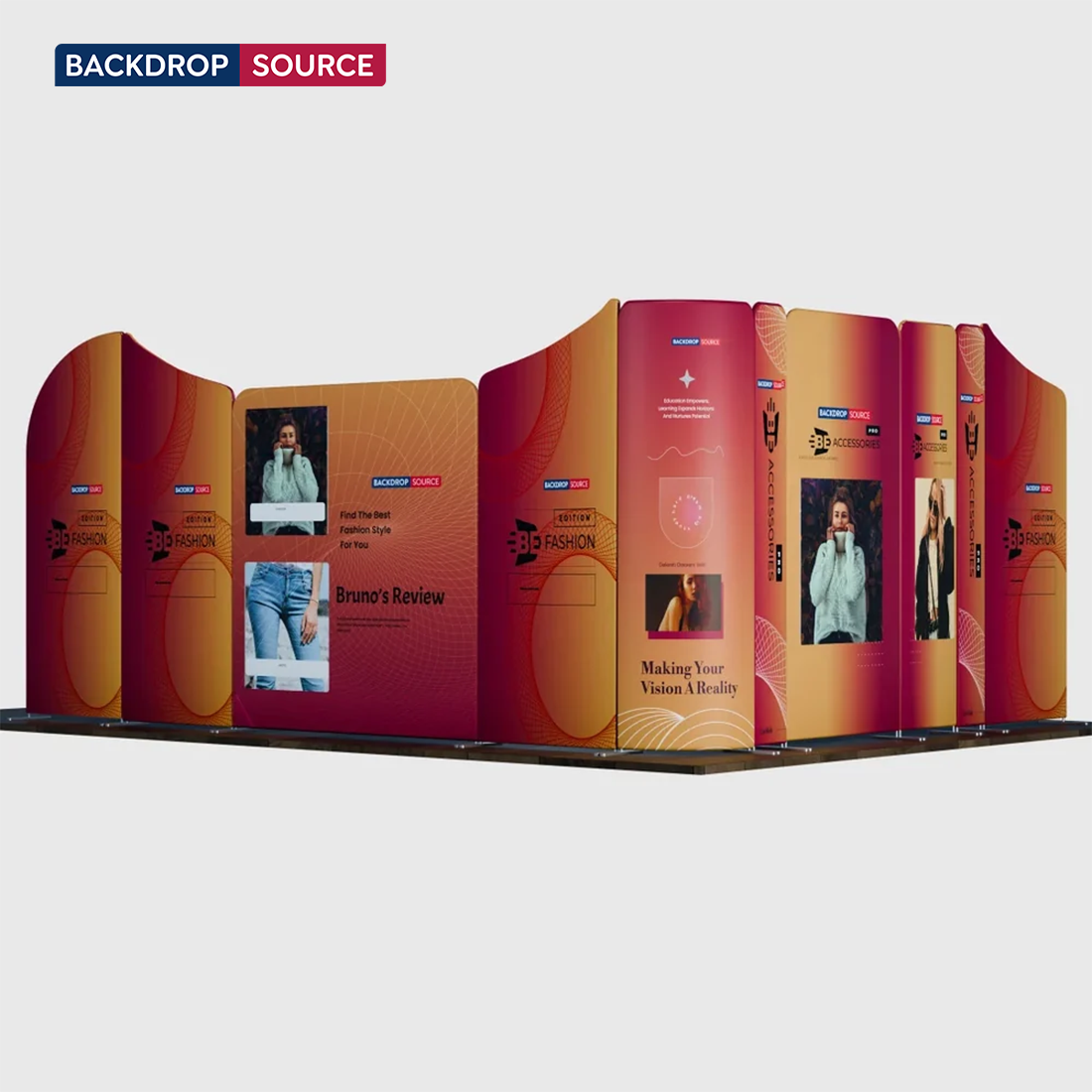 Magnetic Fabric Booth Display - Model 5 (5m x 5m)