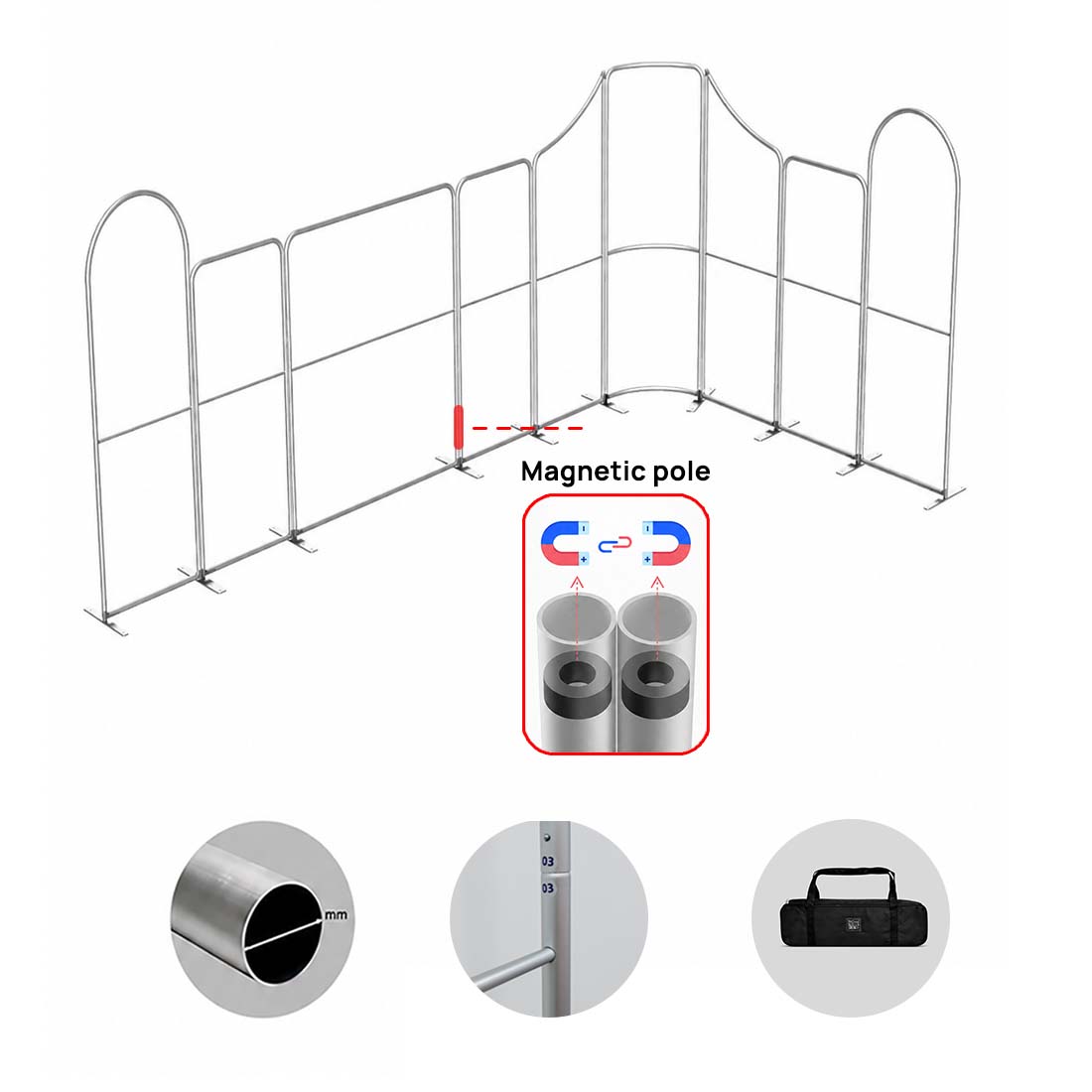 Magnetic Fabric Booth Display - Model 1 (6m x 6m)