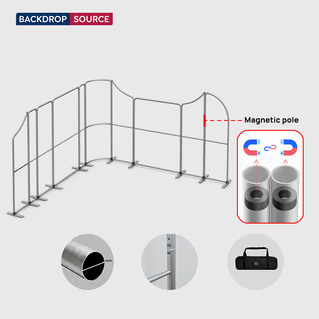 Magnetic Fabric Booth Display - Model 5 (5m x 5m)