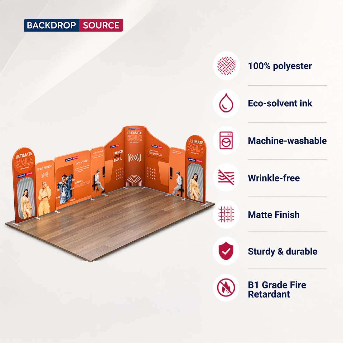 Magnetic Fabric Booth Display - Model 1 (6m x 6m)