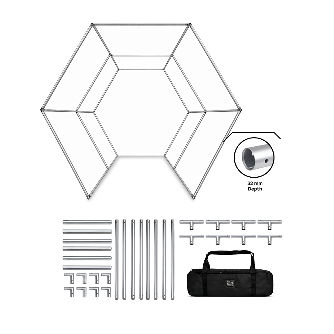 Hexagonal Vogue Booth Enclosure Display
