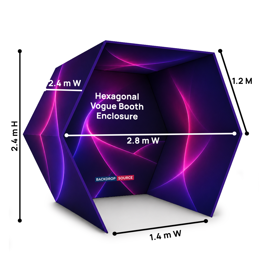 Hexagonal Vogue Booth Enclosure Display