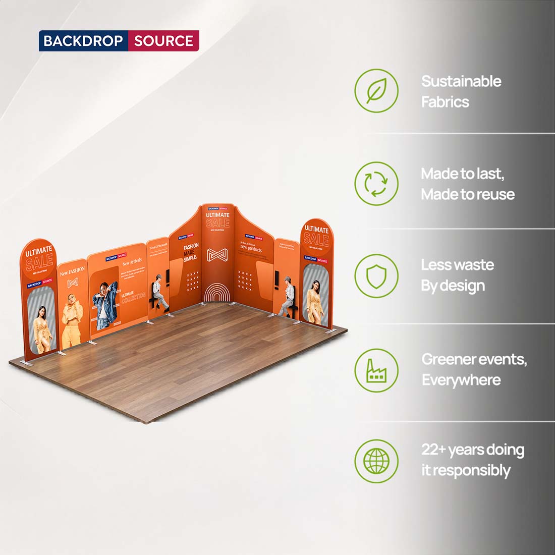 Magnetic Fabric Booth Display - Model 1 (6m x 6m)