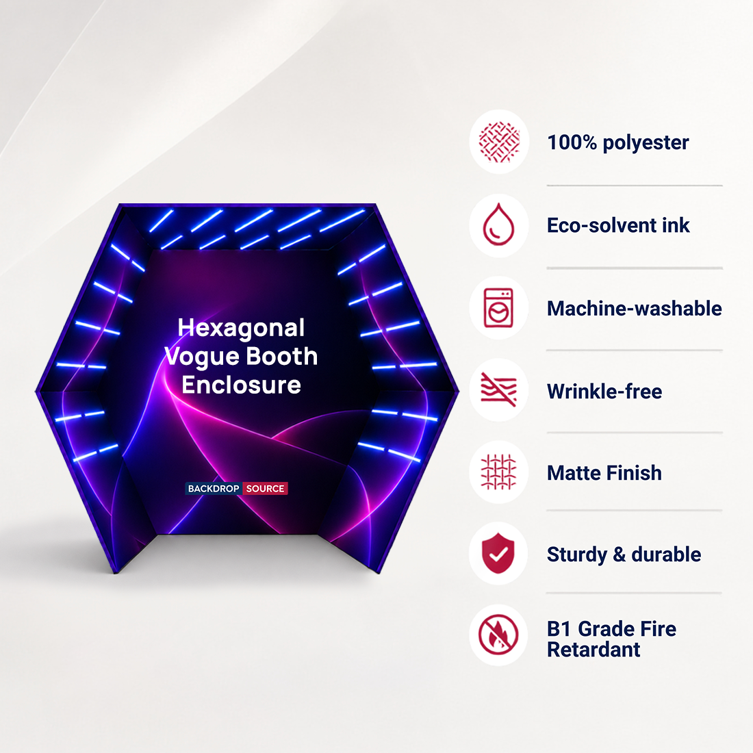 Hexagonal Vogue Booth Enclosure Display