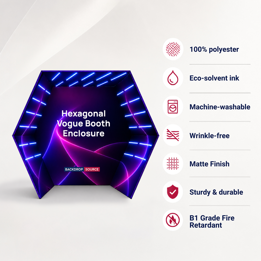 Hexagonal Vogue Booth Enclosure Display