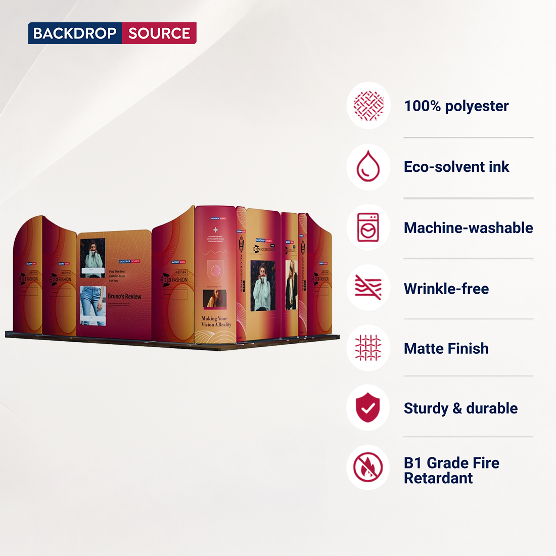 Magnetic Fabric Booth Display - Model 5 (5m x 5m)