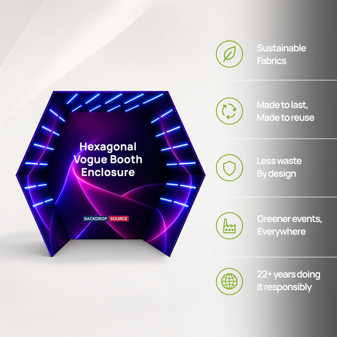 Hexagonal Vogue Booth Enclosure Display