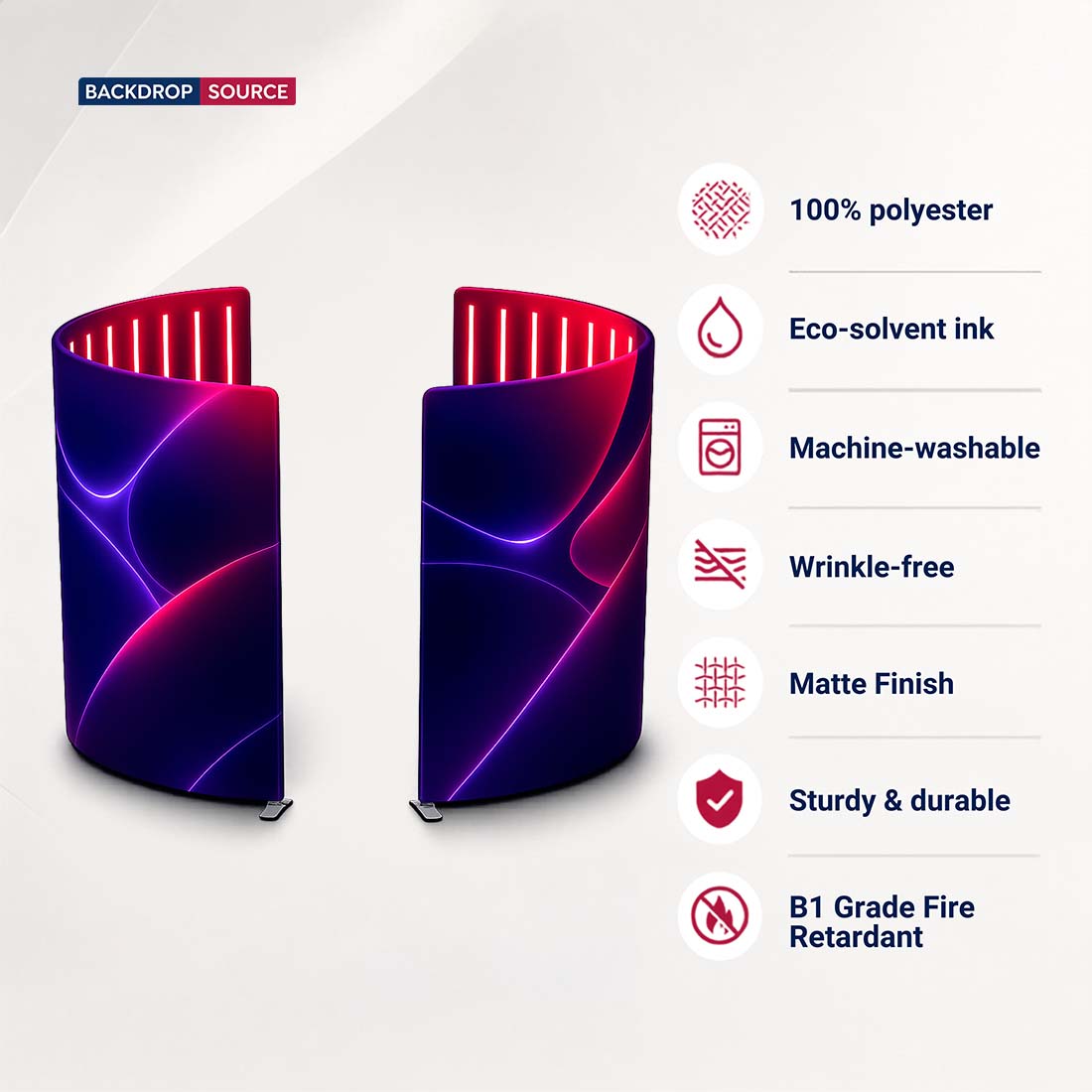 Custom Printed 360° Spinner Booth Enclosure Backdrop with LED Light