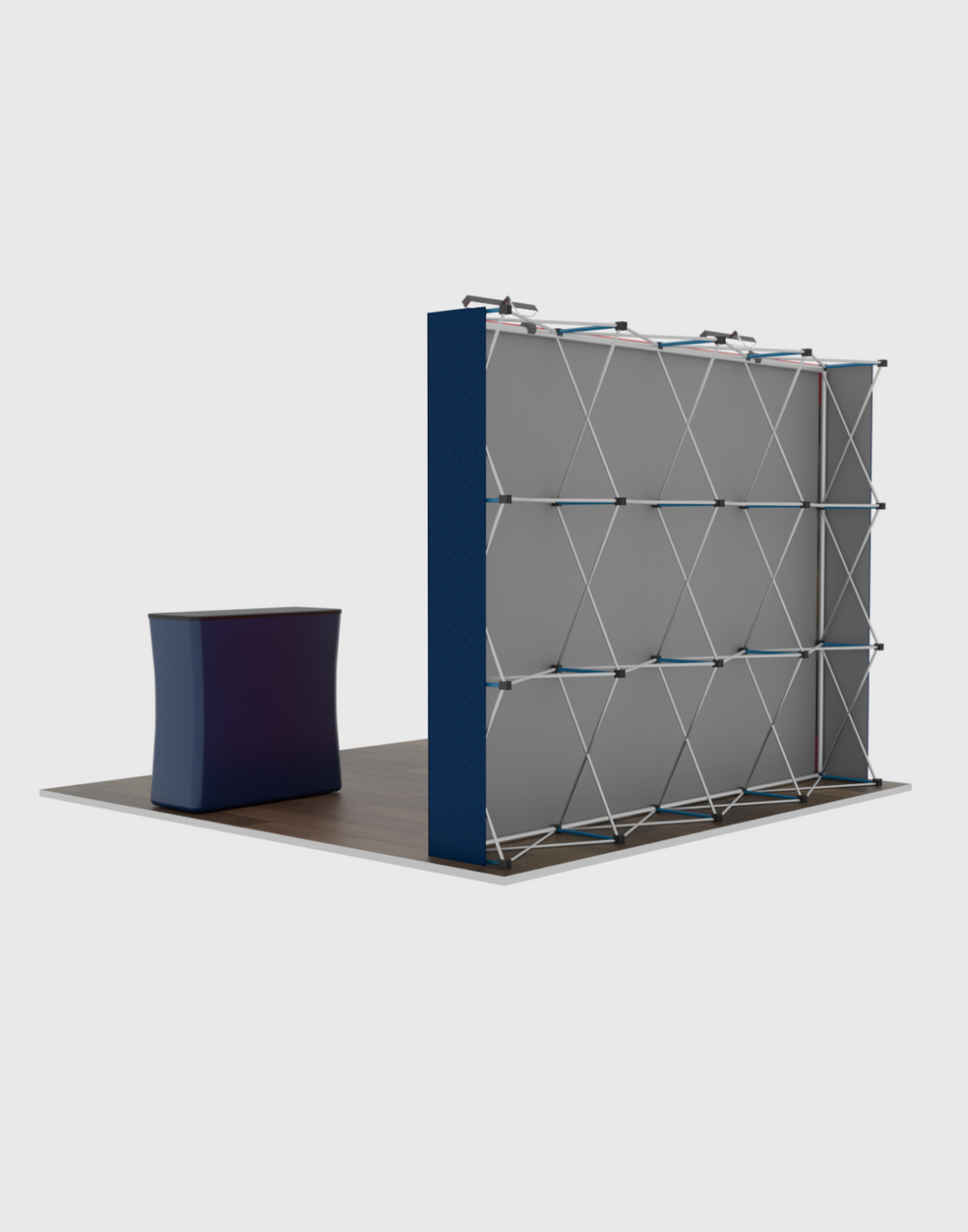 3m x 3m  Straight Popup Exhibit Pro 3-in-1 Display Kit with Illume Lights.