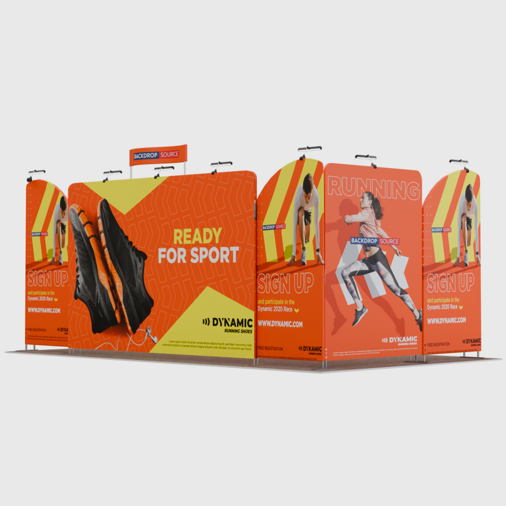 6m Straight Backdrop with Shelf Exhibition Kit.