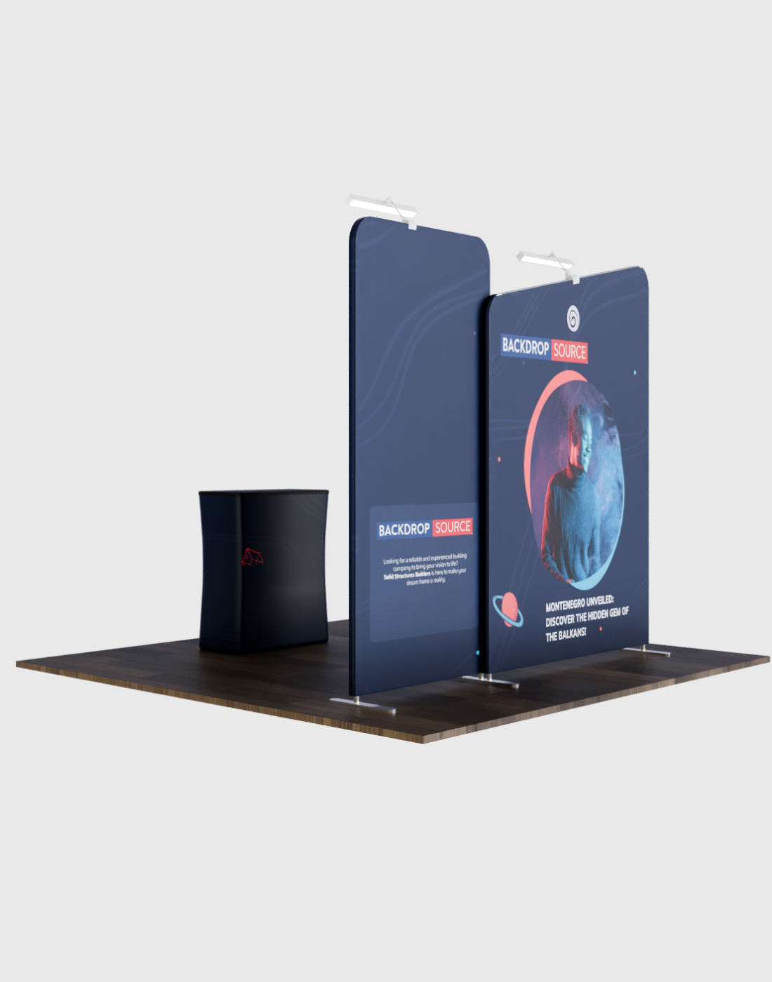 Portable Exhibit Display 3m x 3m - Model 7.