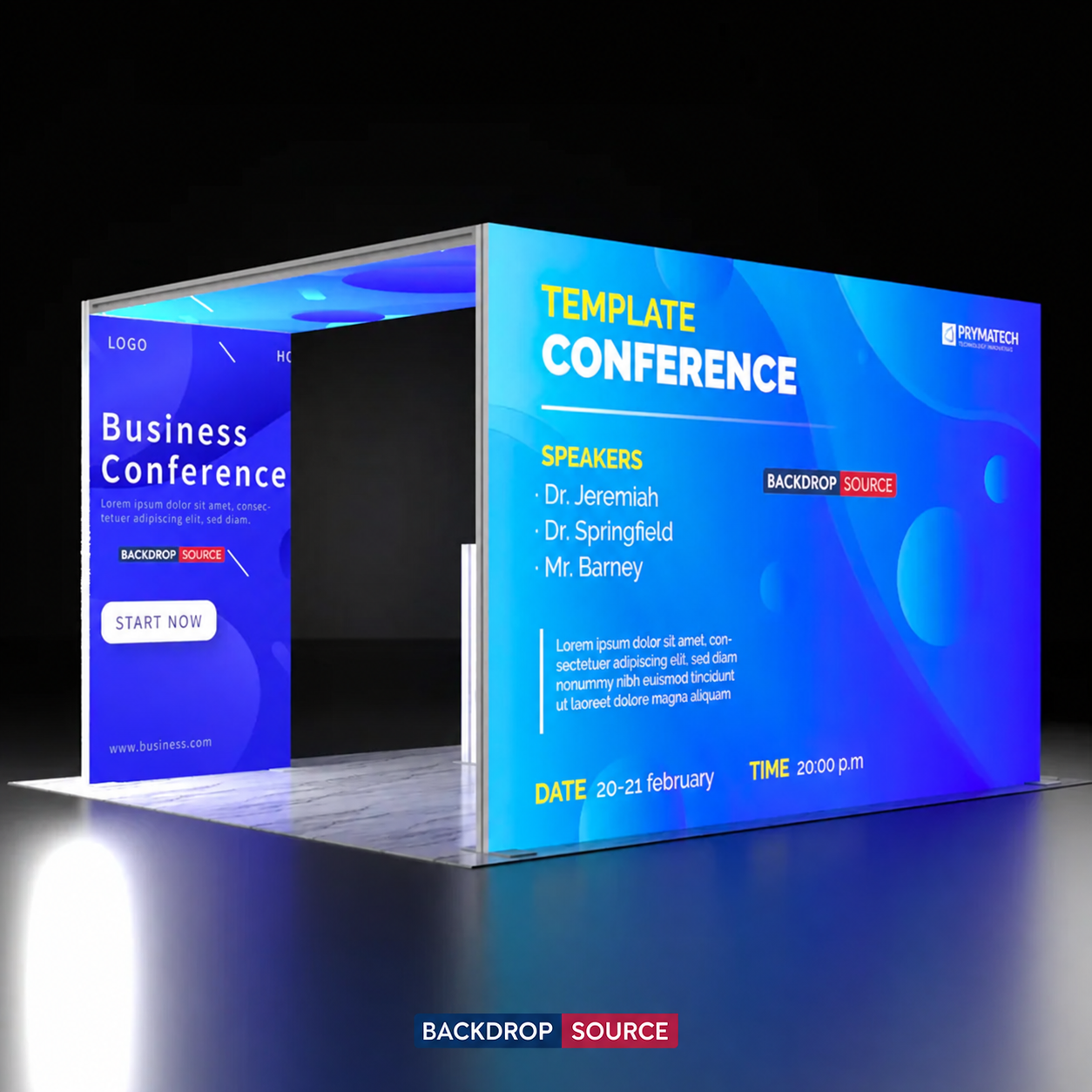 Backlit SEG Booth Kit with L-Arch Backwall & Lightbox Counter